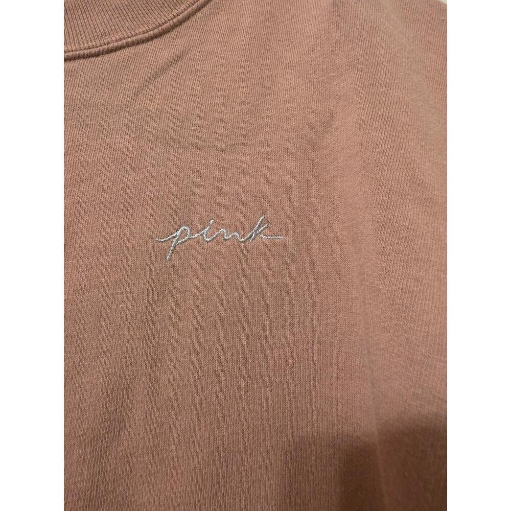 PINK Victoria’s Secret Brown Crewneck Sweatshirt Love Pink Graphic Cozy - Picture 5 of 7